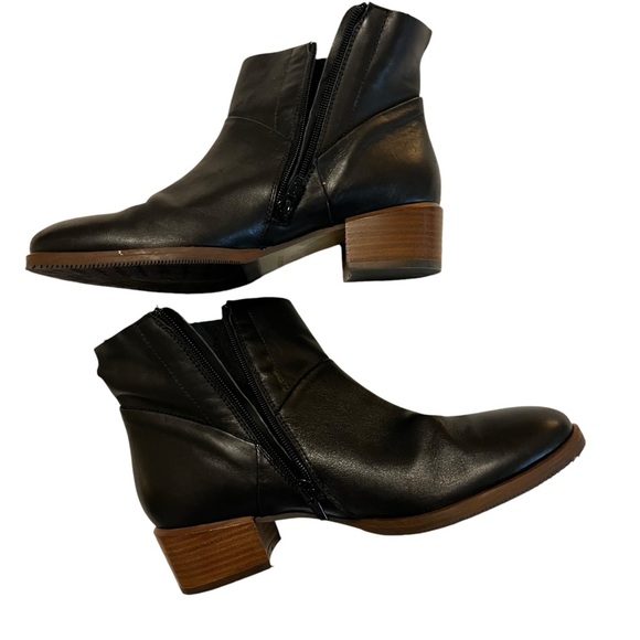 Avellini Black Leatheret Block Heel ankle boots side zip 9 NWOB side zip - Picture 14 of 15